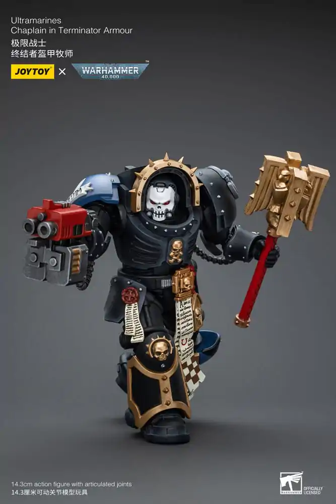 Warhammer 40k akční figurka 1/18 Ultramarines Chaplain v Terminátor zbroji 12 cm fotografii produktu