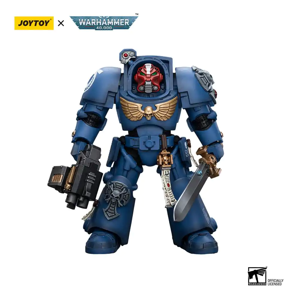 Warhammer 40k akční figurka 1/18 Ultramarines Terminator Squad Sergeant s Power Sword a Teleport Homer 12 cm fotografii produktu