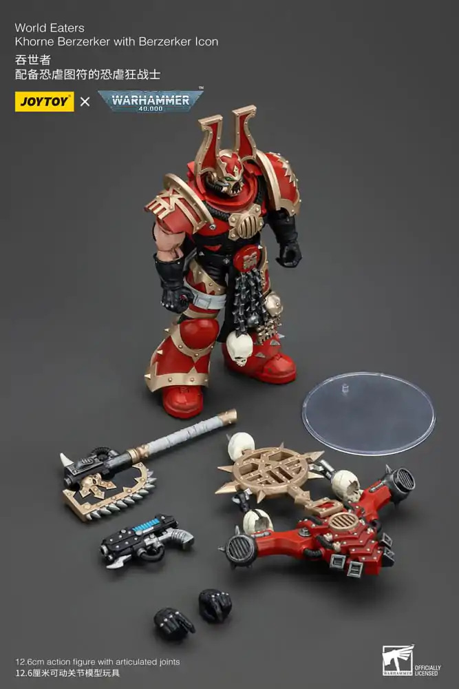 Warhammer 40k Akční figurka 1/18 World Eaters Khorne Berzerker s Berzerker lcon 13 cm fotografii produktu