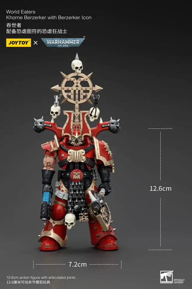 Warhammer 40k Akční figurka 1/18 World Eaters Khorne Berzerker s Berzerker lcon 13 cm fotografii produktu