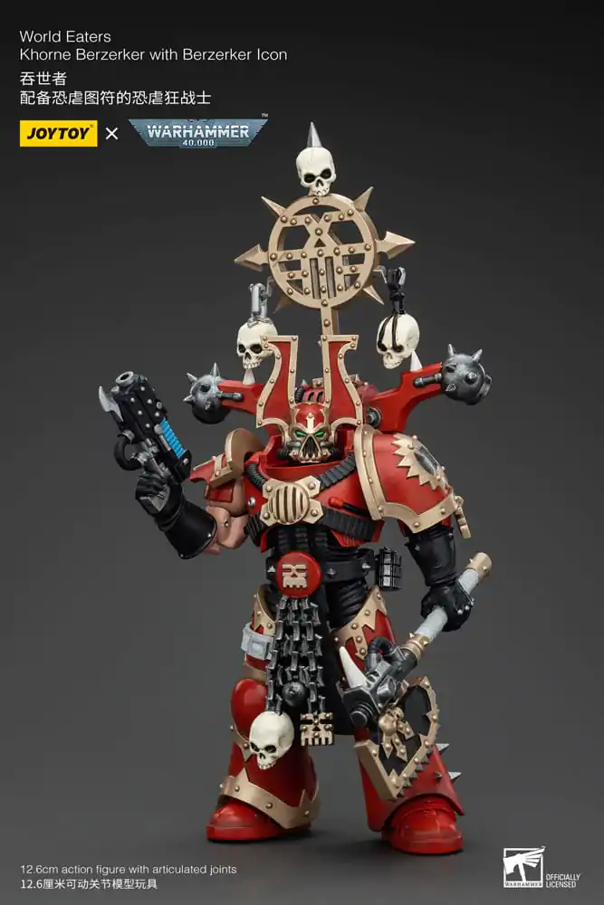 Warhammer 40k Akční figurka 1/18 World Eaters Khorne Berzerker s Berzerker lcon 13 cm fotografii produktu