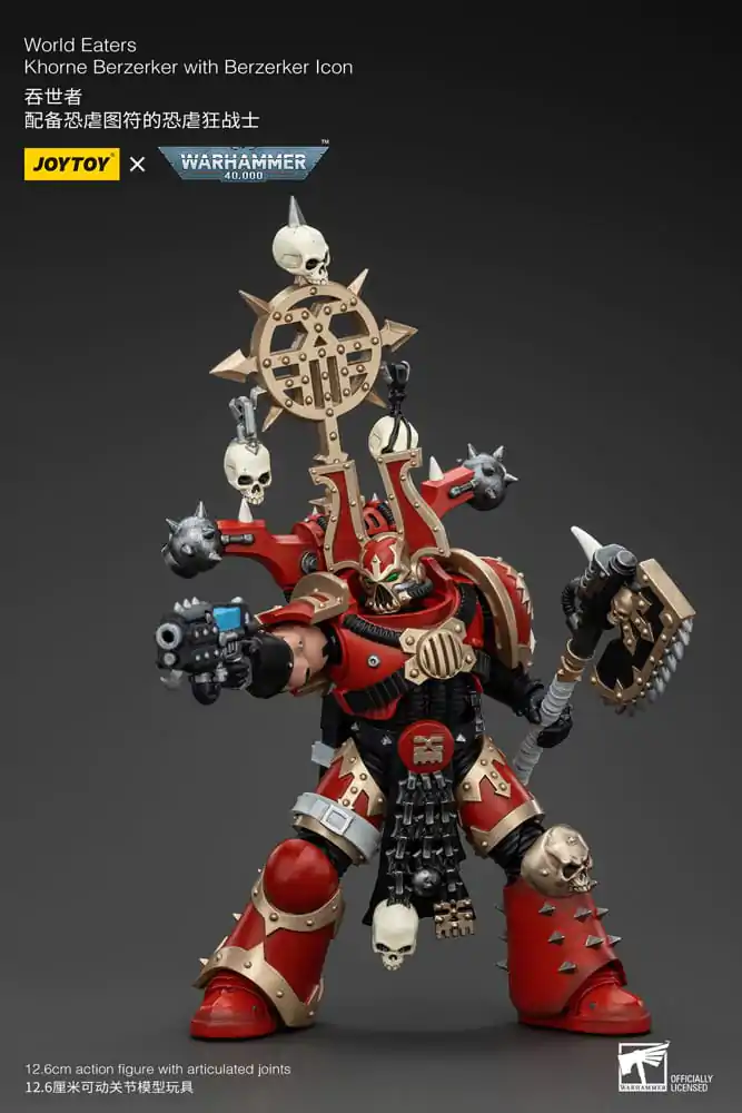 Warhammer 40k Akční figurka 1/18 World Eaters Khorne Berzerker s Berzerker lcon 13 cm fotografii produktu