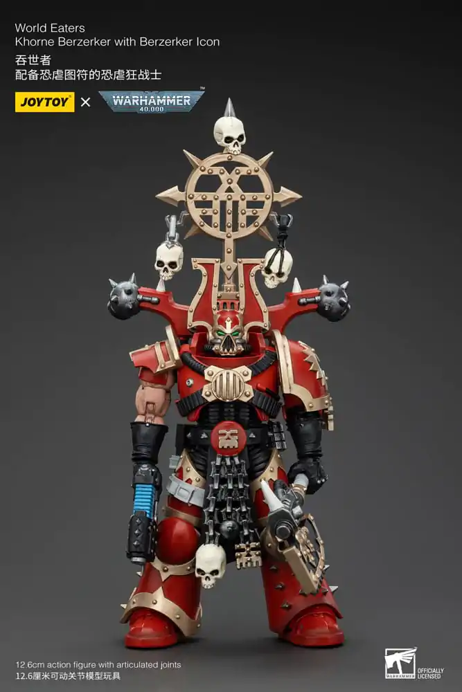 Warhammer 40k Akční figurka 1/18 World Eaters Khorne Berzerker s Berzerker lcon 13 cm fotografii produktu