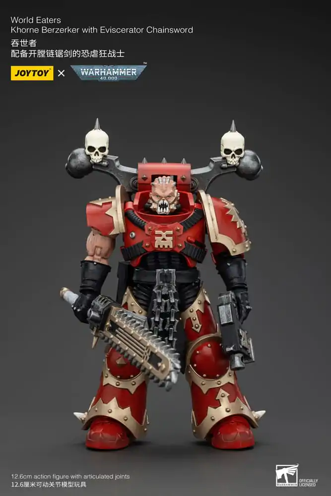 Akční figurka Warhammer 40k 1/18 World Eaters Khorne Berzerker s Eviscerator Chainsword 13 cm fotografii produktu