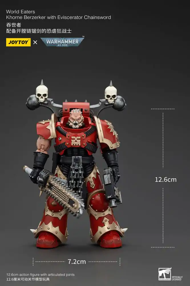 Akční figurka Warhammer 40k 1/18 World Eaters Khorne Berzerker s Eviscerator Chainsword 13 cm fotografii produktu