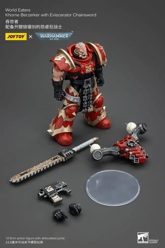 Akční figurka Warhammer 40k 1/18 World Eaters Khorne Berzerker s Eviscerator Chainsword 13 cm fotografii produktu