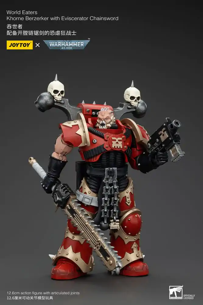 Akční figurka Warhammer 40k 1/18 World Eaters Khorne Berzerker s Eviscerator Chainsword 13 cm fotografii produktu