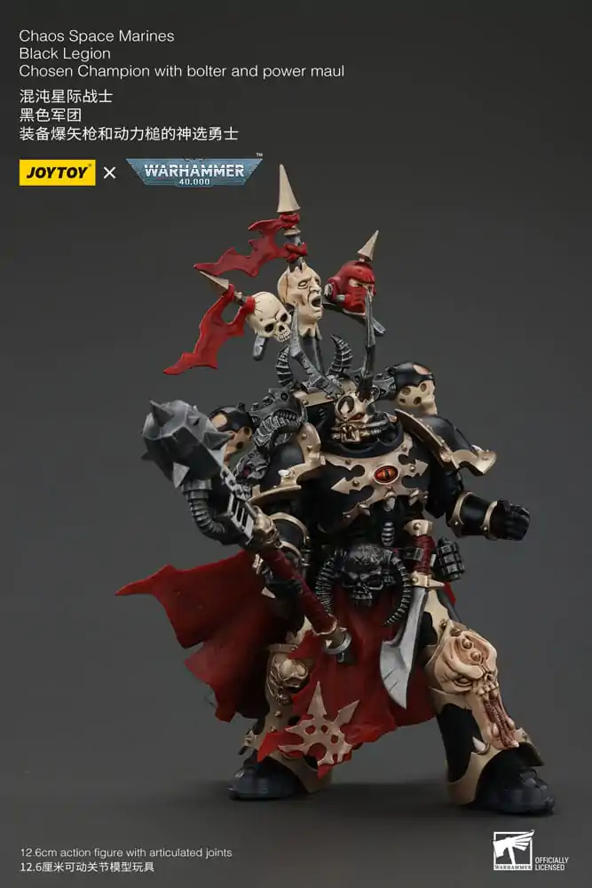 Warhammer 40k akční figurka Chaos Space Marines Black Legion Chosen Champion s bolterem a silovým palcátem 20 cm fotografii produktu