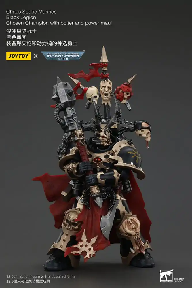 Warhammer 40k akční figurka Chaos Space Marines Black Legion Chosen Champion s bolterem a silovým palcátem 20 cm fotografii produktu