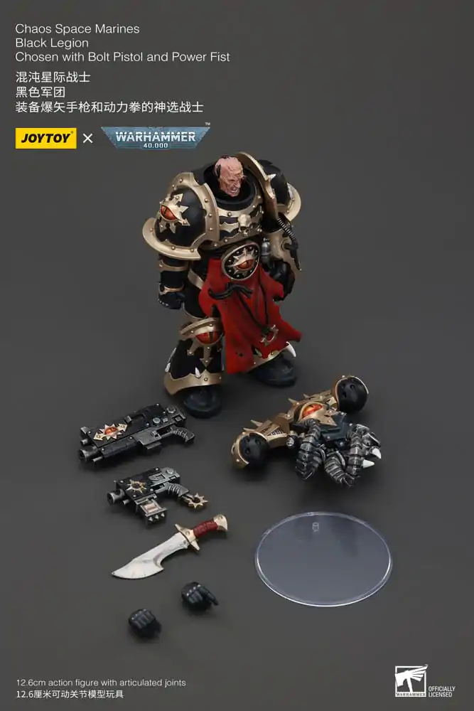 Warhammer 40k akční figurka Chaos Space Marines Black Legion Chosen s Bolt Pistol a Power Fist 20 cm fotografii produktu