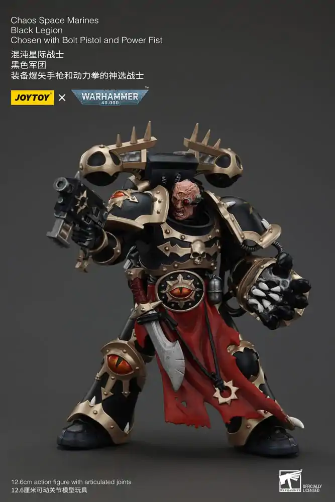 Warhammer 40k akční figurka Chaos Space Marines Black Legion Chosen s Bolt Pistol a Power Fist 20 cm fotografii produktu