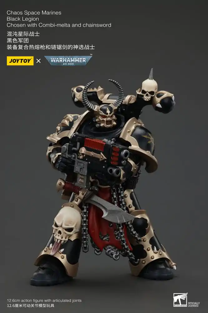 Akční figurka Warhammer 40k Chaos Space Marines Black Legion Chosen s Combi-melta a řetězovým mečem 20 cm fotografii produktu