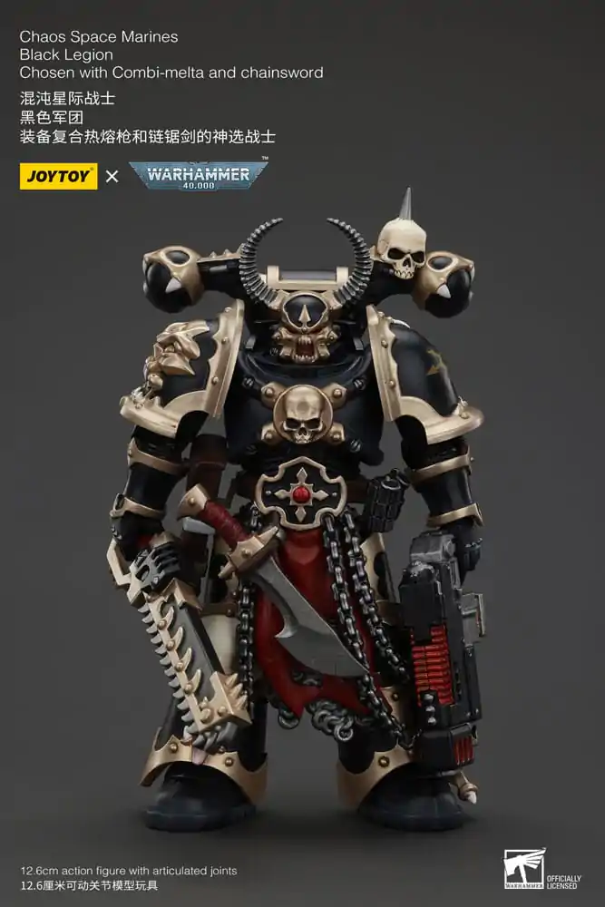 Akční figurka Warhammer 40k Chaos Space Marines Black Legion Chosen s Combi-melta a řetězovým mečem 20 cm fotografii produktu