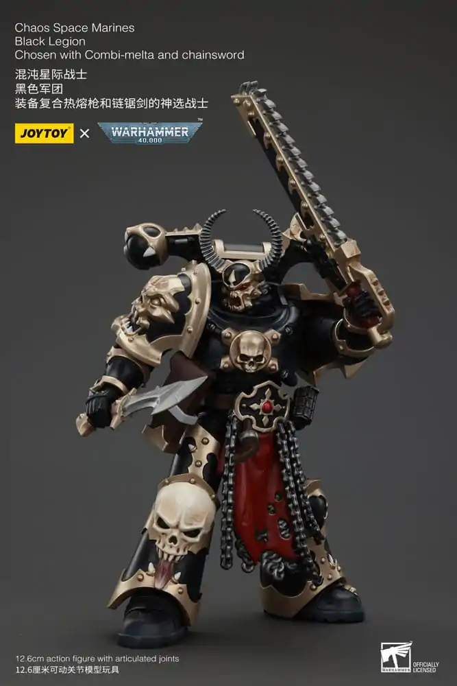 Akční figurka Warhammer 40k Chaos Space Marines Black Legion Chosen s Combi-melta a řetězovým mečem 20 cm fotografii produktu