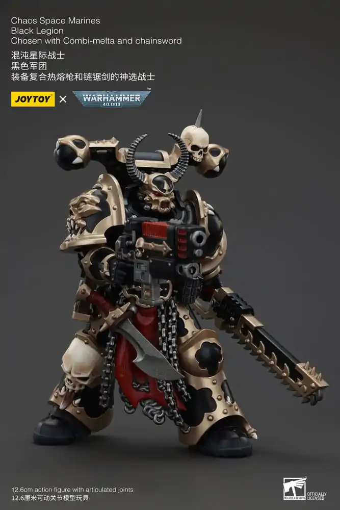 Akční figurka Warhammer 40k Chaos Space Marines Black Legion Chosen s Combi-melta a řetězovým mečem 20 cm fotografii produktu