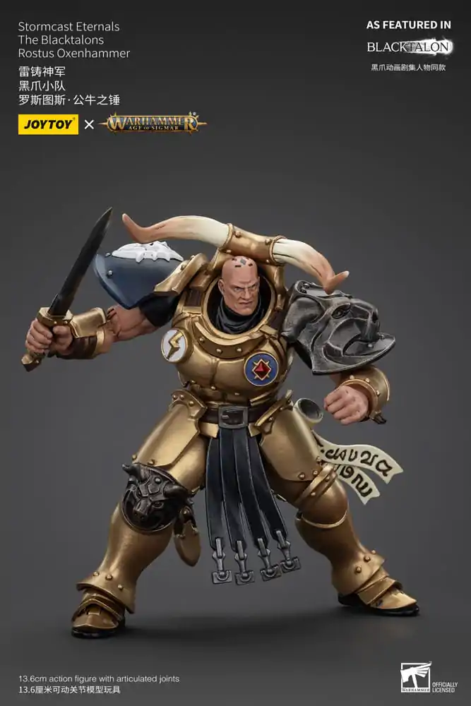 Warhammer Age of Sigmar akční figurka Stormcast Eternals The Blacktalons Rostus Oxen hammer 20 cm fotografii produktu