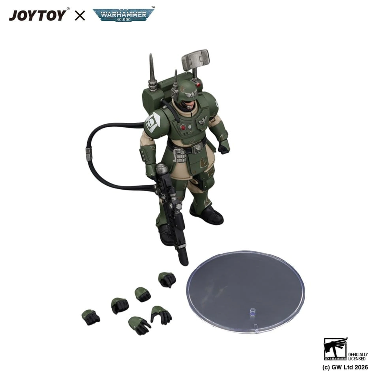 Warhammer akční figurka Astra Militarum Kasrkin 3 s Hot-shot Lasgun a Vox-caster fotografii produktu