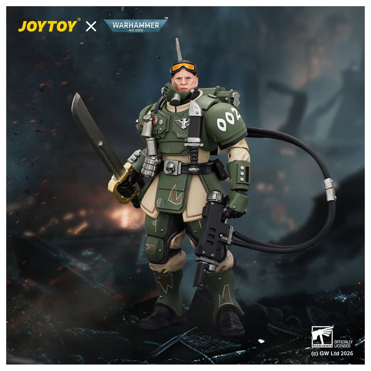 Warhammer akční figurka Astra Militarum Kasrkin 7 s Hot-shot Laspistol a Power Sword fotografii produktu