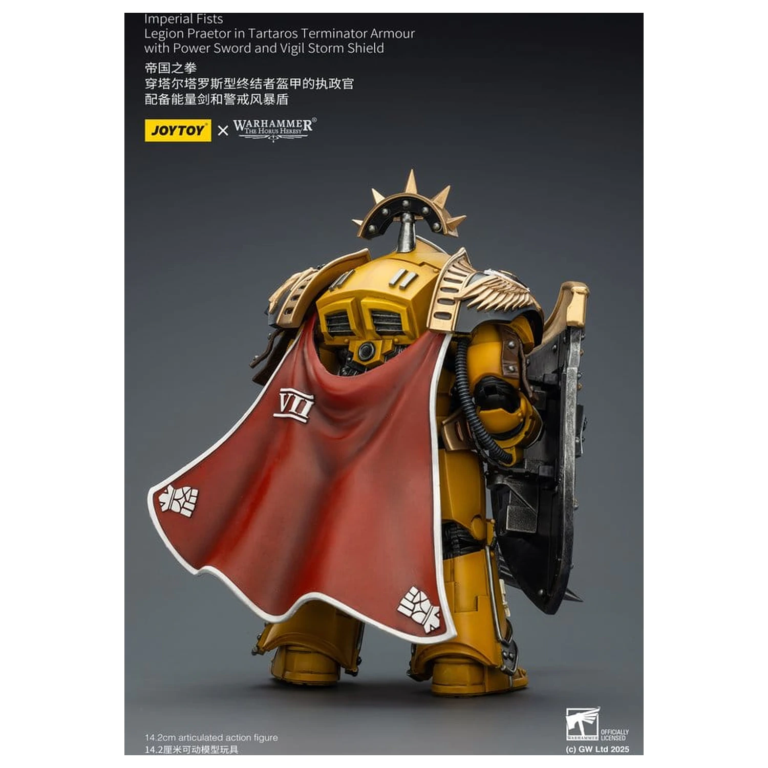 Warhammer Imperial Fists Action Figure Legion Praetor v Tartaros Terminator Armour s Power Sword a Vigil Storm Shield 14 cm fotografii produktu