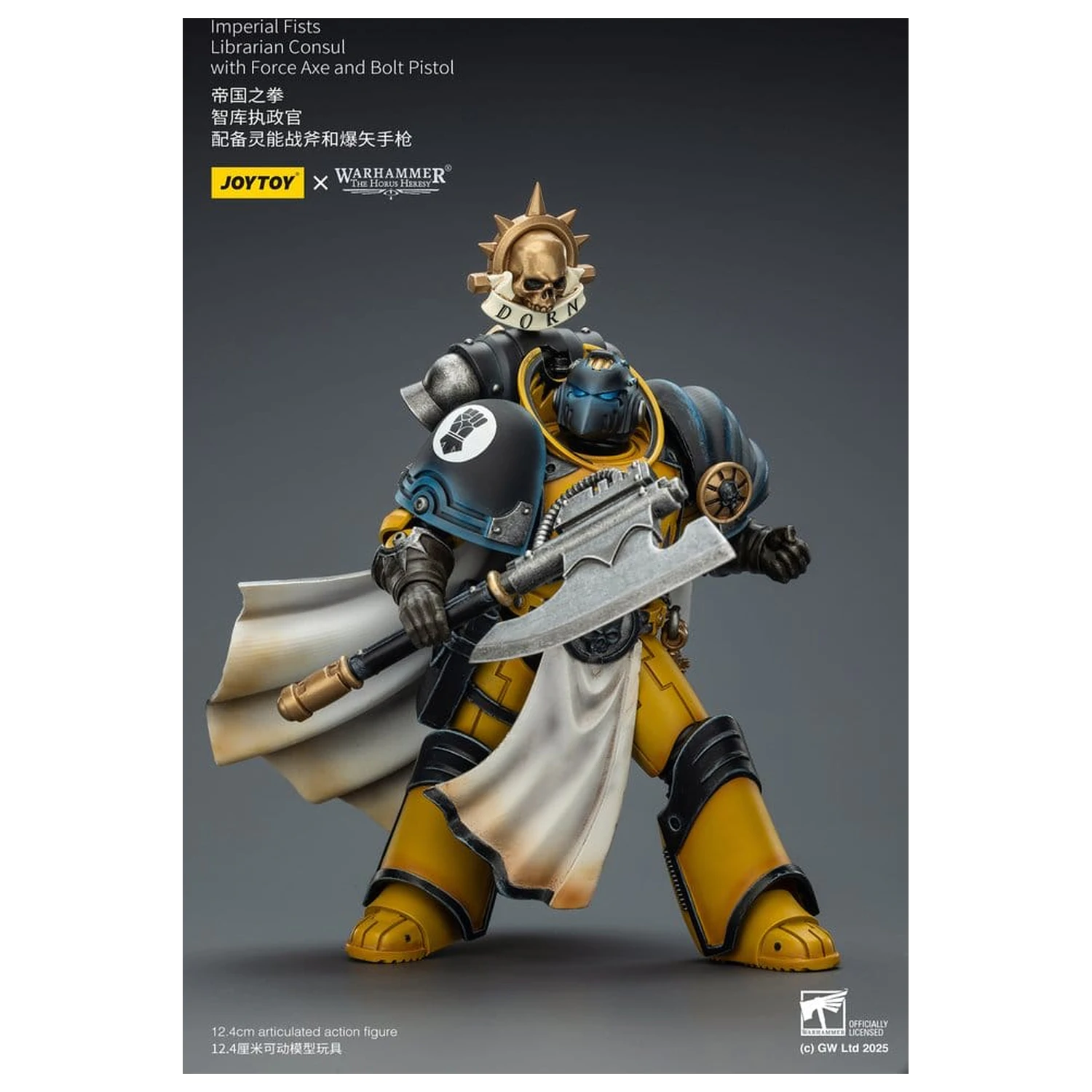 Warhammer Imperial Fists akční figurka Librarian Consul s Force Axe a Bolt Pistol 12 cm fotografii produktu