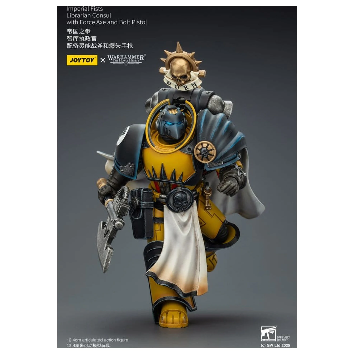 Warhammer Imperial Fists akční figurka Librarian Consul s Force Axe a Bolt Pistol 12 cm fotografii produktu