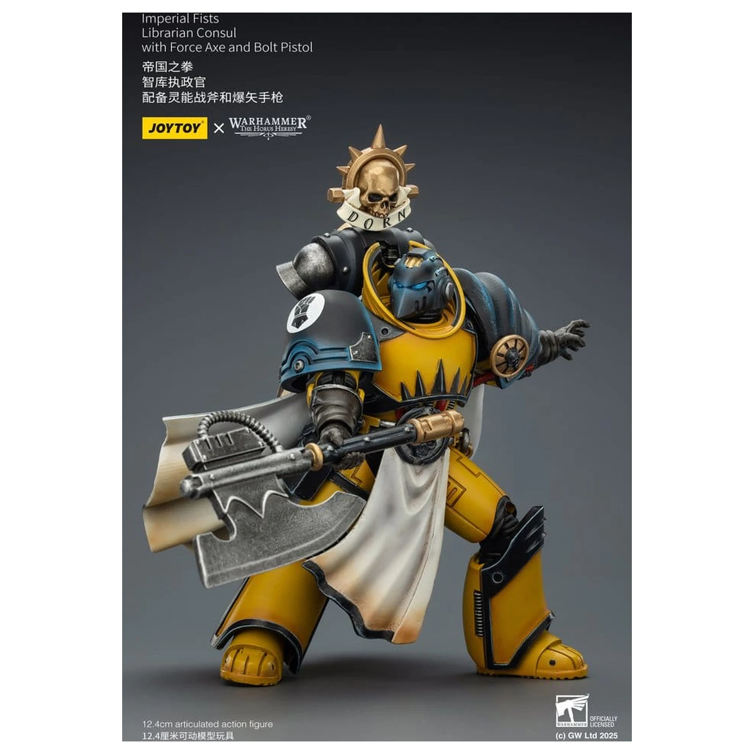 Warhammer Imperial Fists akční figurka Librarian Consul s Force Axe a Bolt Pistol 12 cm fotografii produktu