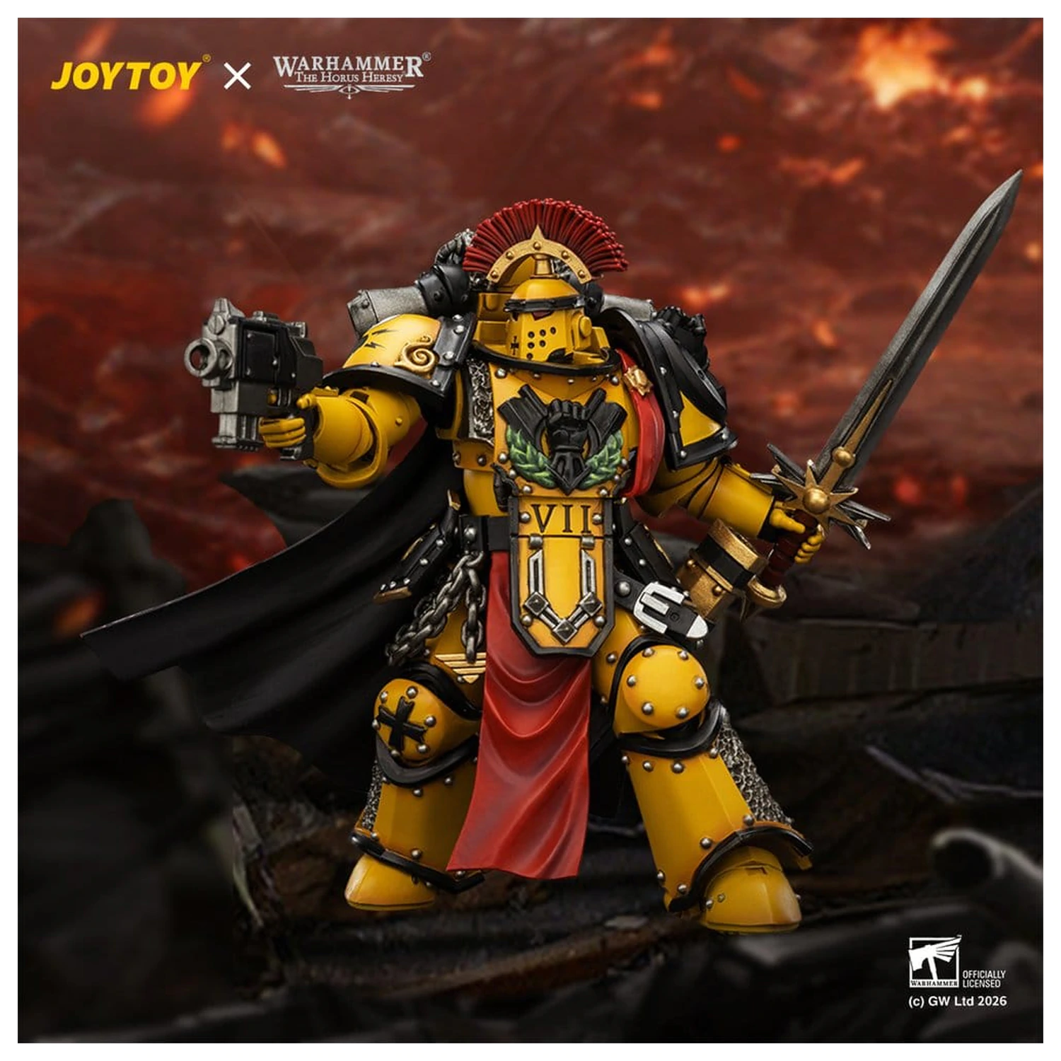 Warhammer akční figurka Imperial Fists Legion Praetor v Mk III brnění 13 cm fotografii produktu