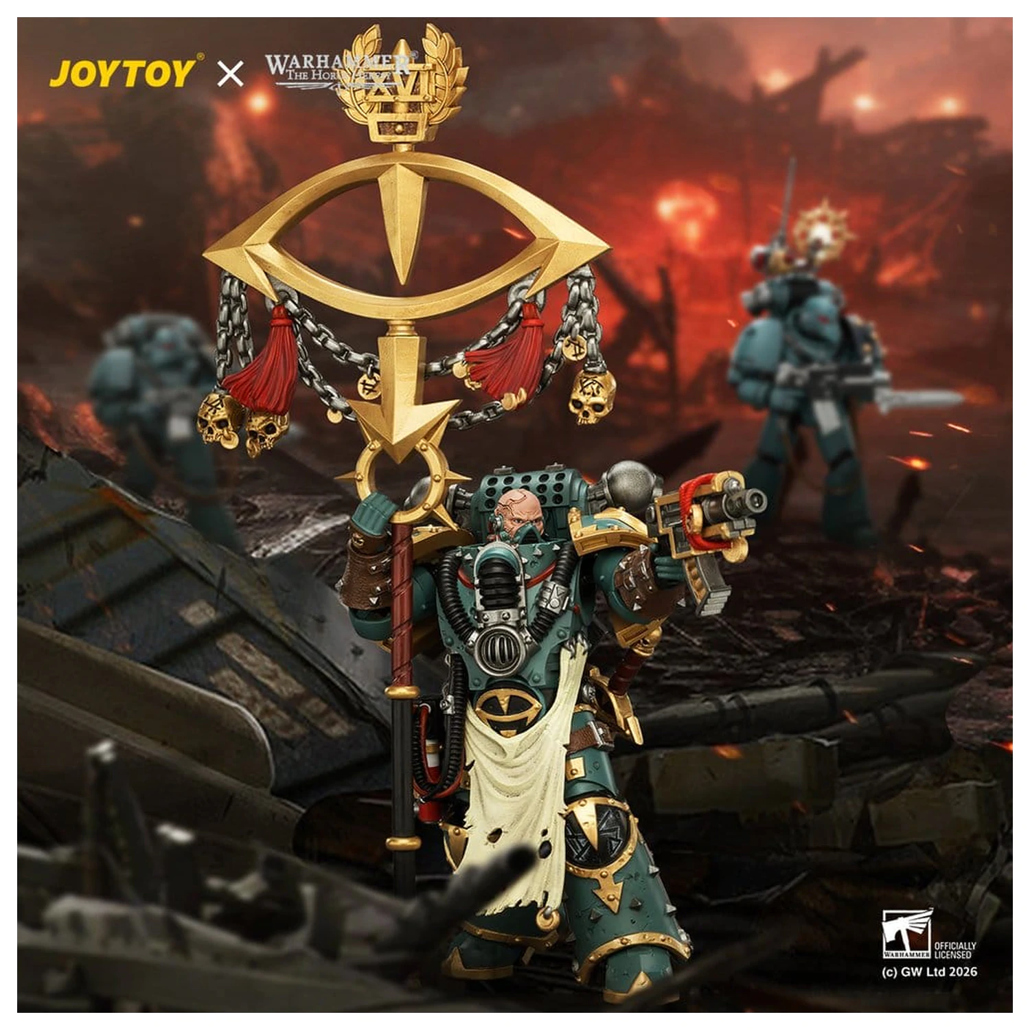 Warhammer akční figurka Sons of Horus Maloghurst the Twisted, the Warmaster's Equerry 13 cm fotografii produktu