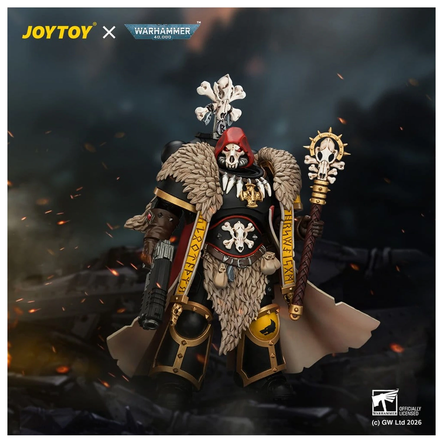 Warhammer Action Figure Space Wolves Wolf Priest 12 cm fotografii produktu