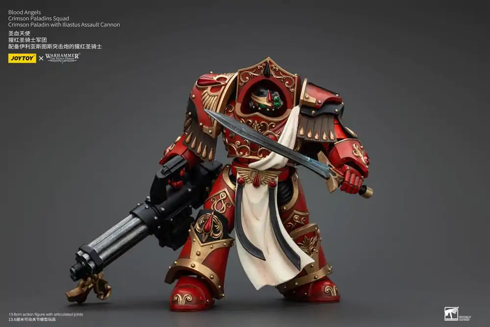 Warhammer The Horus Heresy akční figurka 1/18 Blood Angels Crimson Paladins Squad Crimson Paladin s Iliastus Assault Cannon 14 cm fotografii produktu