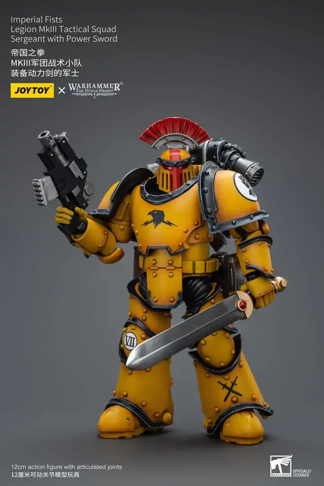 Warhammer The Horus Heresy akční figurka 1/18 Imperial Fists Legion MkIII Tactical Squad Sergeant s Power Sword 12 cm fotografii produktu