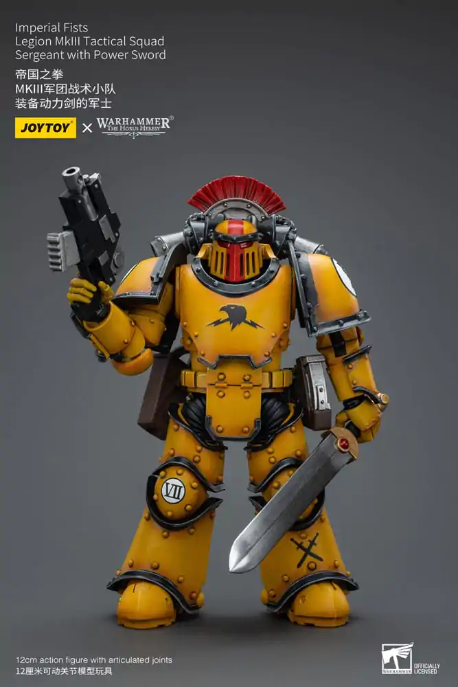 Warhammer The Horus Heresy akční figurka 1/18 Imperial Fists Legion MkIII Tactical Squad Sergeant s Power Sword 12 cm fotografii produktu
