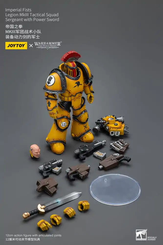 Warhammer The Horus Heresy akční figurka 1/18 Imperial Fists Legion MkIII Tactical Squad Sergeant s Power Sword 12 cm fotografii produktu