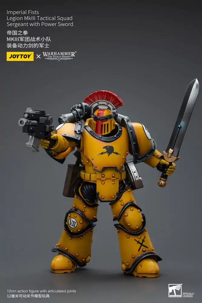 Warhammer The Horus Heresy akční figurka 1/18 Imperial Fists Legion MkIII Tactical Squad Sergeant s Power Sword 12 cm fotografii produktu