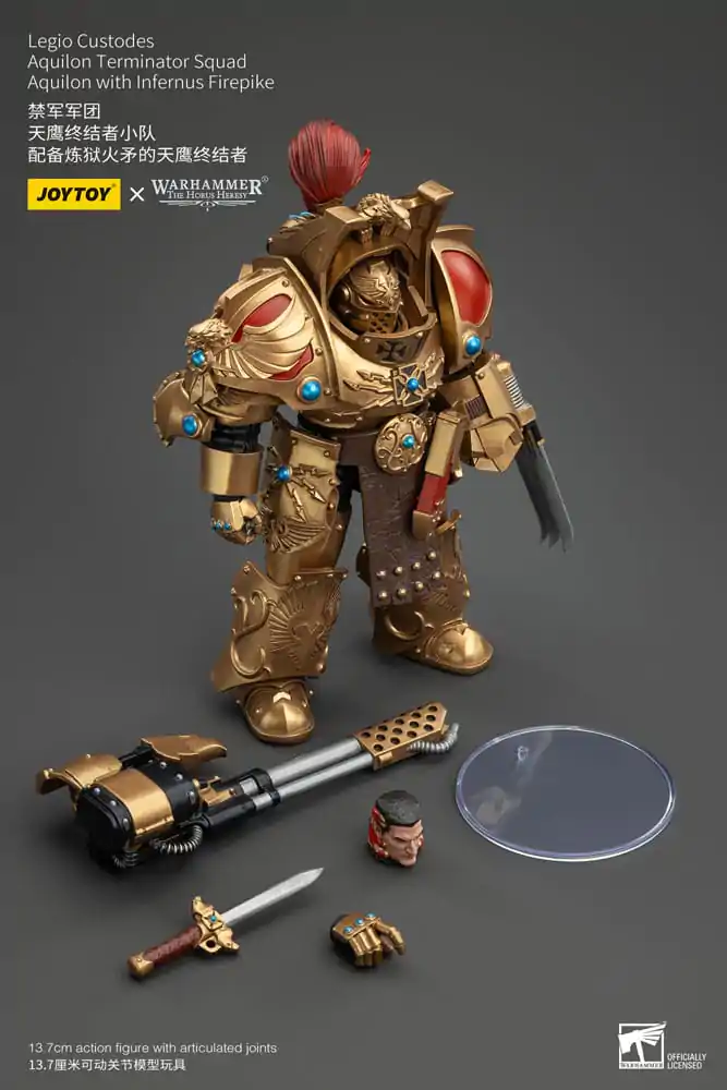 Warhammer The Horus Heresy akční figurka 1/18 Legio Custodes Aquilon Terminator Squad Aquilon s Infernus Firepike 14 cm fotografii produktu