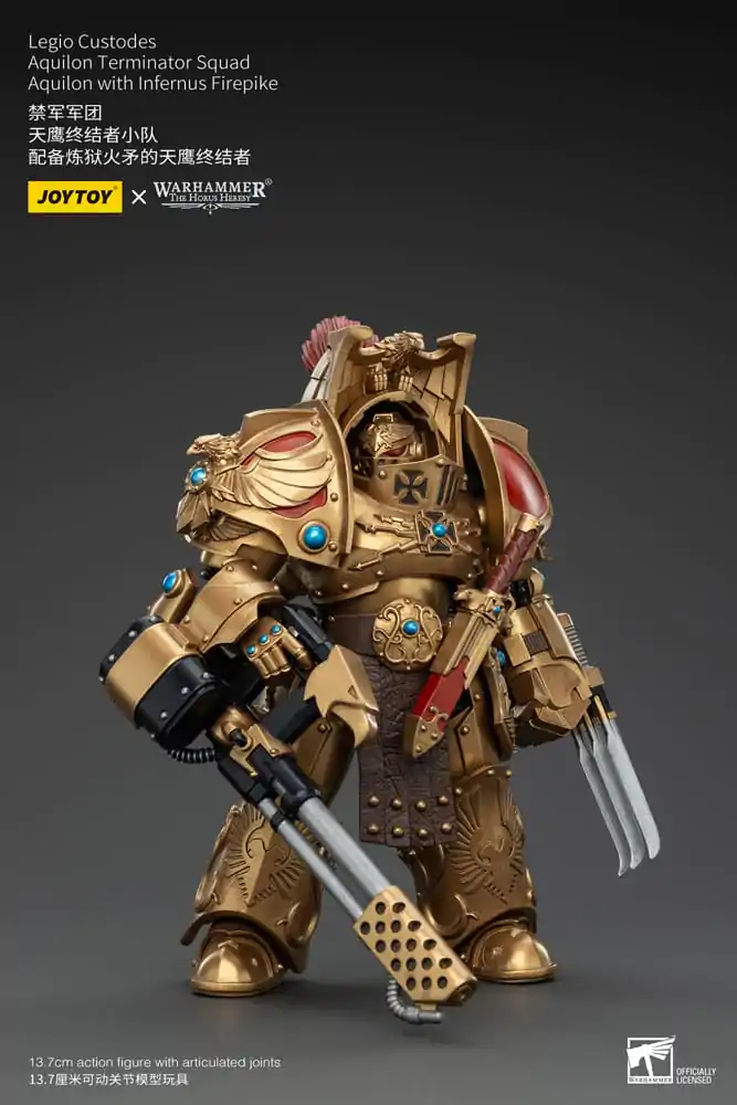 Warhammer The Horus Heresy akční figurka 1/18 Legio Custodes Aquilon Terminator Squad Aquilon s Infernus Firepike 14 cm fotografii produktu