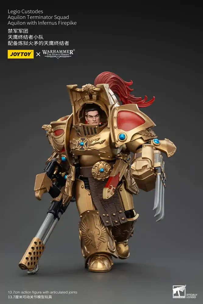 Warhammer The Horus Heresy akční figurka 1/18 Legio Custodes Aquilon Terminator Squad Aquilon s Infernus Firepike 14 cm fotografii produktu