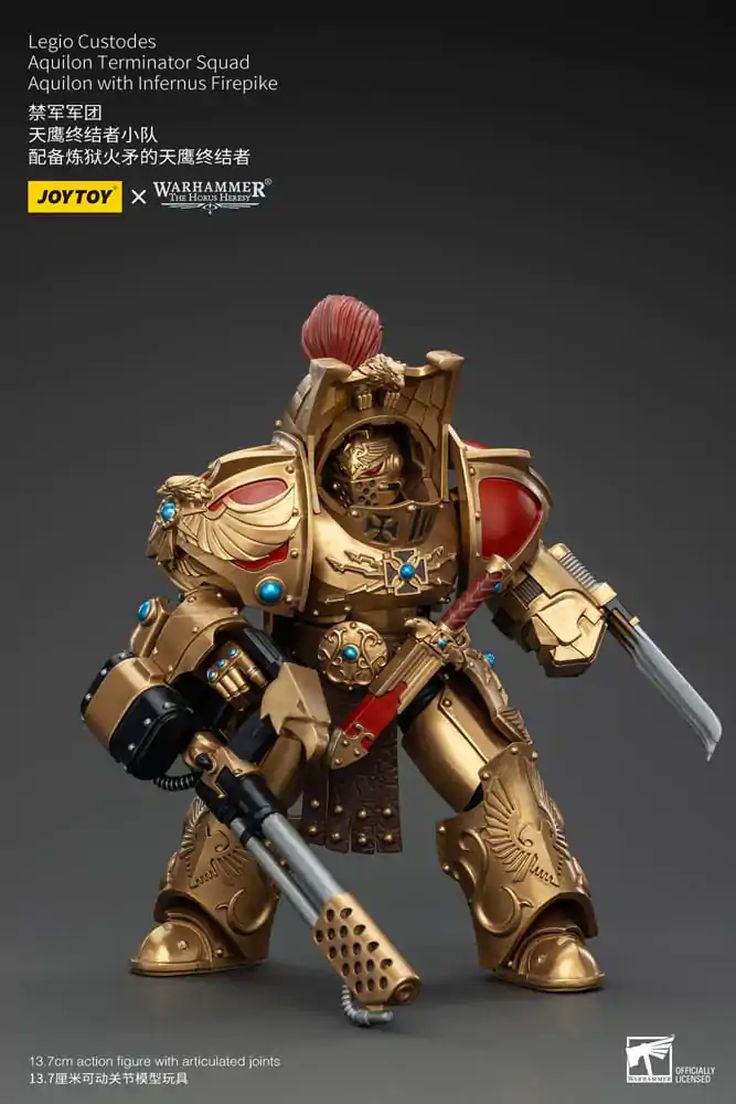 Warhammer The Horus Heresy akční figurka 1/18 Legio Custodes Aquilon Terminator Squad Aquilon s Infernus Firepike 14 cm fotografii produktu