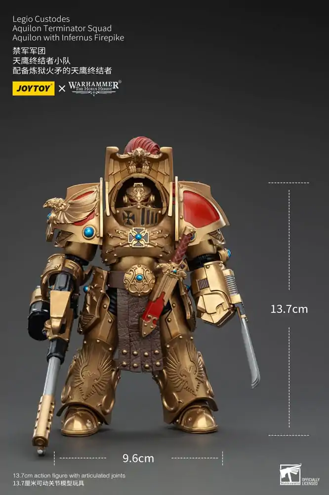 Warhammer The Horus Heresy akční figurka 1/18 Legio Custodes Aquilon Terminator Squad Aquilon s Infernus Firepike 14 cm fotografii produktu