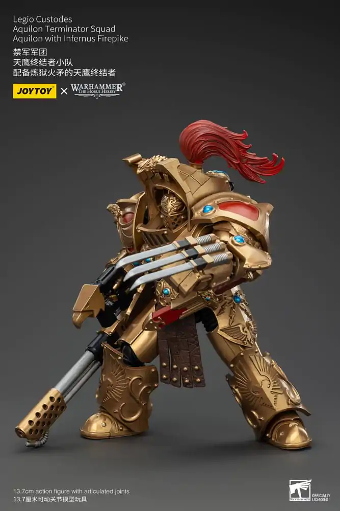 Warhammer The Horus Heresy akční figurka 1/18 Legio Custodes Aquilon Terminator Squad Aquilon s Infernus Firepike 14 cm fotografii produktu