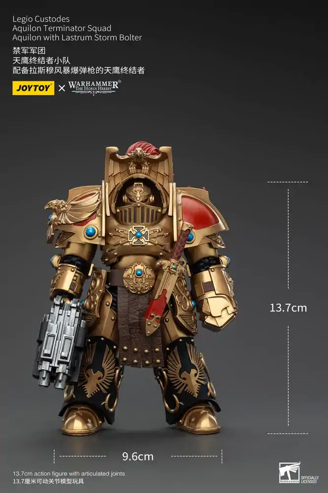 Warhammer The Horus Heresy Akční figurka 1/18 Legio Custodes Aquilon Terminator Squad Aquilon s Lastrum Storm Bolter 14 cm fotografii produktu