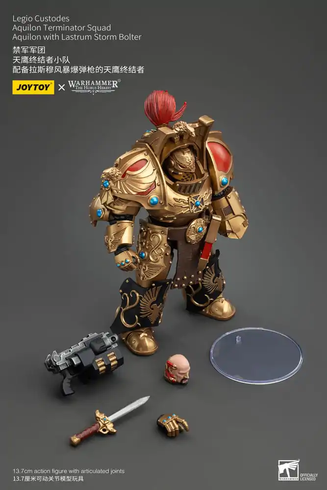 Warhammer The Horus Heresy Akční figurka 1/18 Legio Custodes Aquilon Terminator Squad Aquilon s Lastrum Storm Bolter 14 cm fotografii produktu