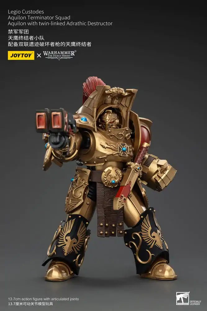 Warhammer The Horus Heresy akční figurka 1/18 Legio Custodes Aquilon Terminator Squad Aquilon s dvojitým Adrathic Destructorem 14 cm fotografii produktu