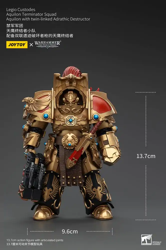 Warhammer The Horus Heresy akční figurka 1/18 Legio Custodes Aquilon Terminator Squad Aquilon s dvojitým Adrathic Destructorem 14 cm fotografii produktu