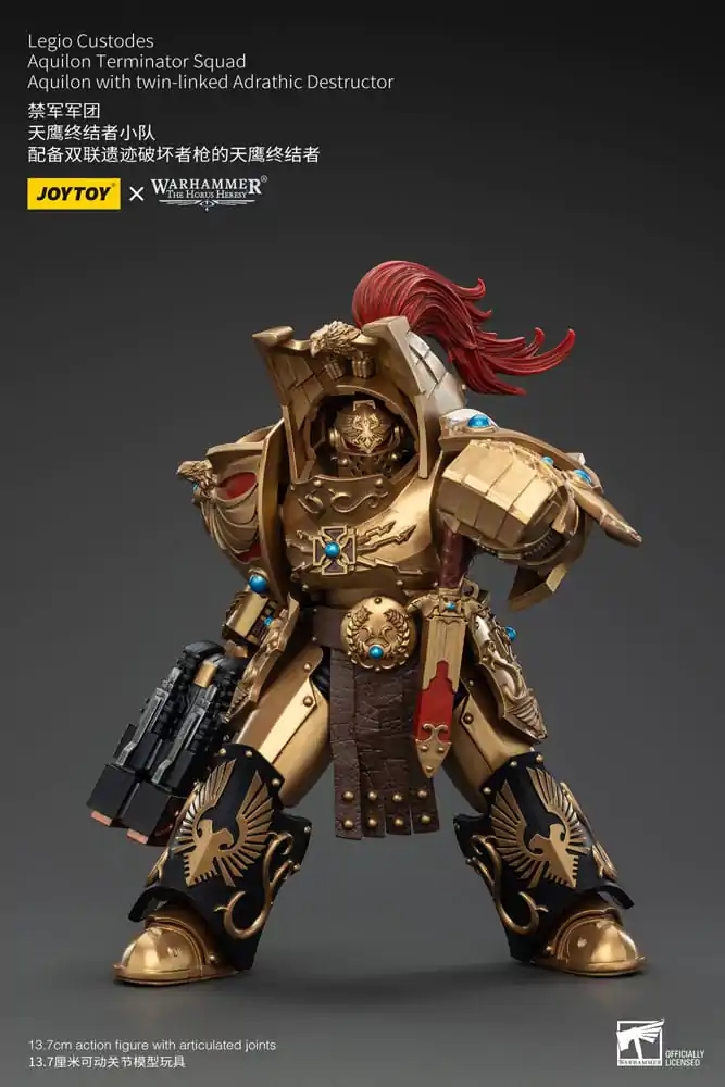 Warhammer The Horus Heresy akční figurka 1/18 Legio Custodes Aquilon Terminator Squad Aquilon s dvojitým Adrathic Destructorem 14 cm fotografii produktu