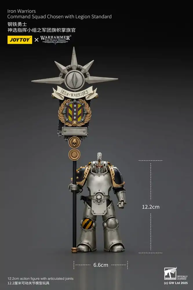 Warhammer The Horus Heresy Akční figurka 1/18 lron Warriors Command Squad Chosen with Legion Standard 12 cm fotografii produktu