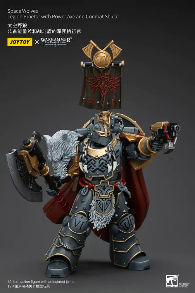 Warhammer The Horus Heresy akční figurka 1/18 Space Wolves Legion Praetor s Power Axe a bojovým štítem 12 cm fotografii produktu