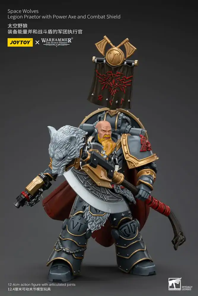 Warhammer The Horus Heresy akční figurka 1/18 Space Wolves Legion Praetor s Power Axe a bojovým štítem 12 cm fotografii produktu