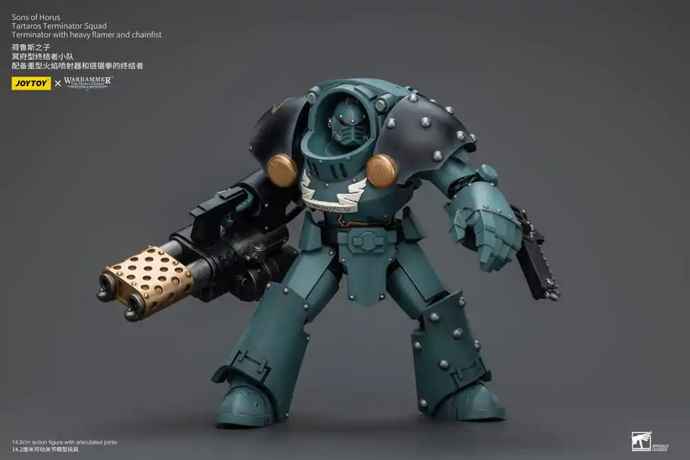 Warhammer The Horus Heresy akční figurka 1/18 Tartaros Terminator Squad terminátor s těžkým plamenometem a řetězovou pěstí 12 cm fotografii produktu