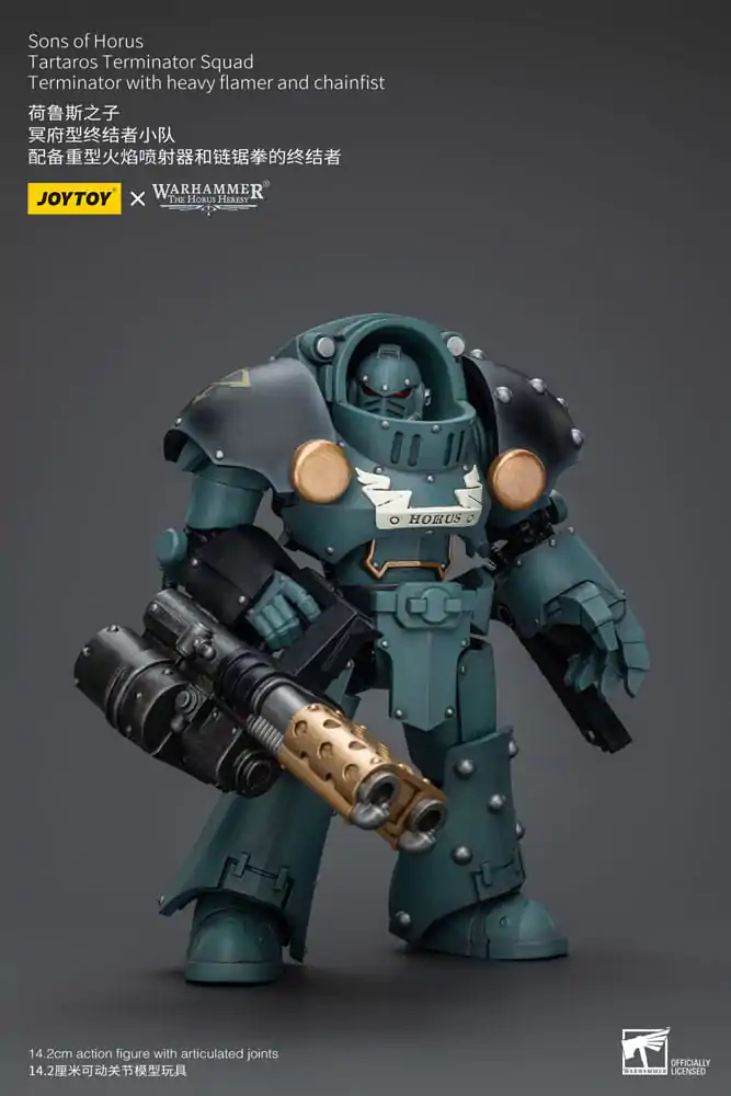 Warhammer The Horus Heresy akční figurka 1/18 Tartaros Terminator Squad terminátor s těžkým plamenometem a řetězovou pěstí 12 cm fotografii produktu